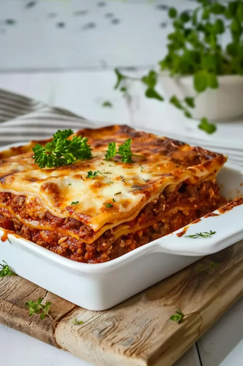 Lasaña de carne con bechamel