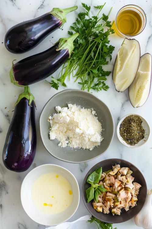 ingredientes Lasaña de berenjena y atun