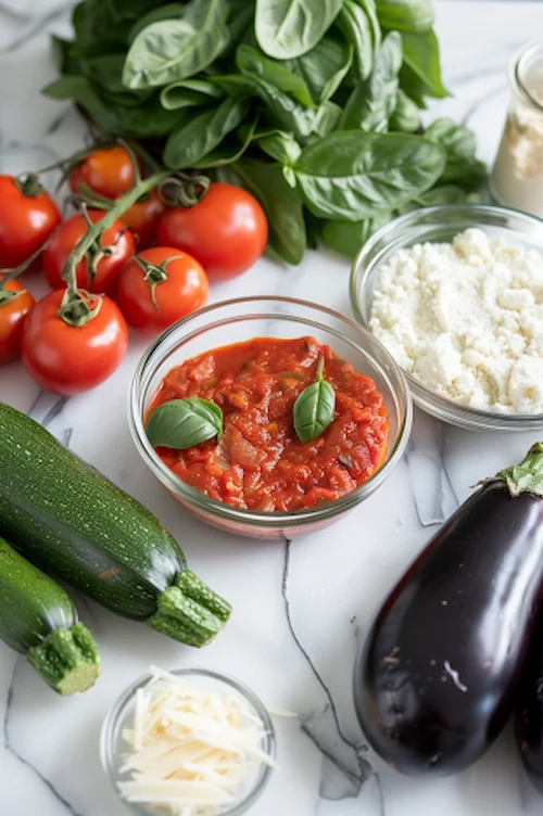 ingredientes Lasaña de calabacín y verduras