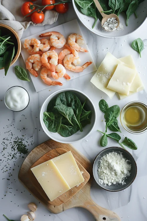 ingredientes Lasaña de espinacas y gambas