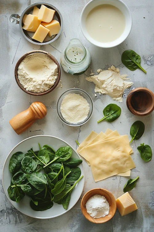 ingredientes Lasaña de espinacas y ricotta