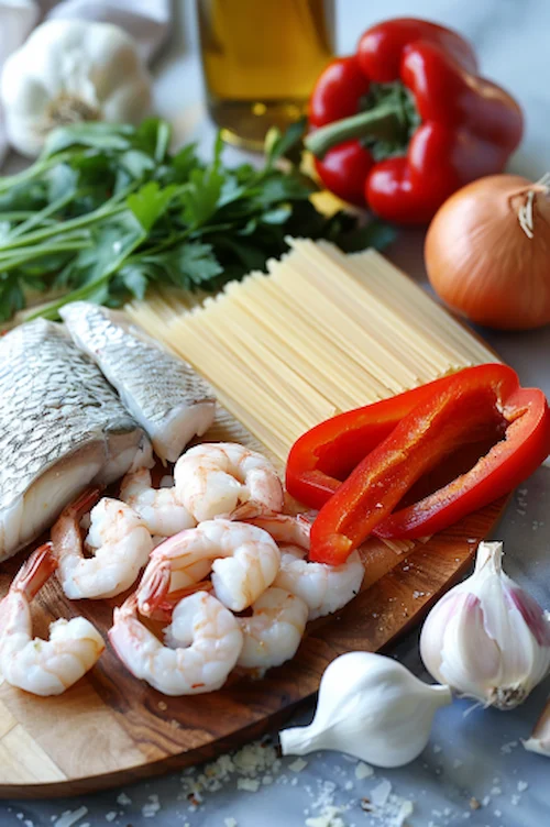 ingredientes Lasaña de pescado y gambas